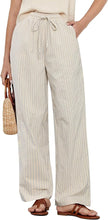 Load image into Gallery viewer, Maolijer  Women's Striped Pants High Rise Wide Leg Pants Elastic Waist Casual Pants