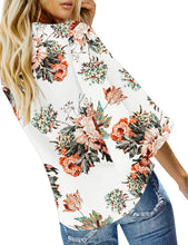 Load image into Gallery viewer, Maolijer Women's Casual Loose Shirt 3/4 Sleeve V Neck Loose Tie Front Blouses Top