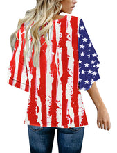 Load image into Gallery viewer, Maolijer Women's Crewneck Casual 3/4 Ruffle Sleeve Blouses Loose Tops Shirt