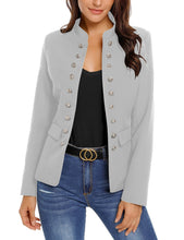 Load image into Gallery viewer, Maolijer Women's Open Front Buttons Work Office Blazer Casual Business Jacket Suit with Pockets