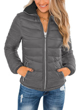 Load image into Gallery viewer, Maolijer Women's Reversible Puffer Jacket Lightweight Packable Full-Zip Water-Resistant Winter Coat