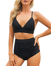 Load image into Gallery viewer, Maolijer Women's High Waist Swimsuit Bikini Tankini Bottom Shirred Swim Skirt