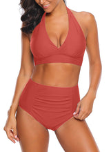 Load image into Gallery viewer, Maolijer Women's Halter Bikini Set High Waisted Side Tie Two Pieces Swimsuit