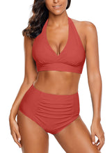 Load image into Gallery viewer, Maolijer Women's Halter Bikini Set High Waisted Side Tie Two Pieces Swimsuit
