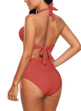 Load image into Gallery viewer, Maolijer Women's Halter Bikini Set High Waisted Side Tie Two Pieces Swimsuit
