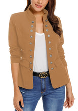 Load image into Gallery viewer, Maolijer Women's Open Front Buttons Work Office Blazer Casual Business Jacket Suit with Pockets