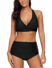 Load image into Gallery viewer, Maolijer Women's Halter Bikini Set High Waisted Side Tie Two Pieces Swimsuit