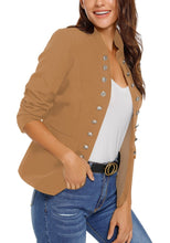 Load image into Gallery viewer, Maolijer Women's Open Front Buttons Work Office Blazer Casual Business Jacket Suit with Pockets