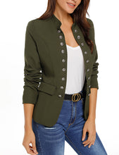 Load image into Gallery viewer, Maolijer Women's Open Front Buttons Work Office Blazer Casual Business Jacket Suit with Pockets