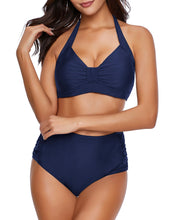 Load image into Gallery viewer, Maolijer Women's Halter Bikini Set High Waisted Sweetheart Self-Tied Two Pieces Swimsuits