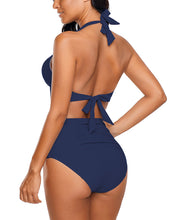 Load image into Gallery viewer, Maolijer Women's Halter Bikini Set High Waisted Side Tie Two Pieces Swimsuit