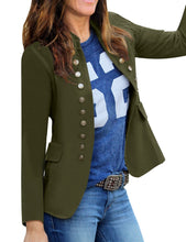 Load image into Gallery viewer, Maolijer Women's Open Front Buttons Work Office Blazer Casual Business Jacket Suit with Pockets