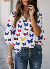 Load image into Gallery viewer, Maolijer Women&#39;s Draped Neck Blouses Dolman 3/4 Sleeve Loose Tops Shirt