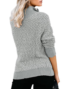 Maolijer Women's Casual Long Sleeves Zipper Fleece Pullover Sweater Fuzzy Sherpa Outwear Tunic Tops