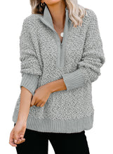 Load image into Gallery viewer, Maolijer Women&#39;s Casual Long Sleeves Zipper Fleece Pullover Sweater Fuzzy Sherpa Outwear Tunic Tops