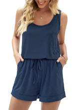 Load image into Gallery viewer, Maolijer Women&#39;s Casual Sleeveless Romper Elastic Waist Pockets Short Jumpsuit