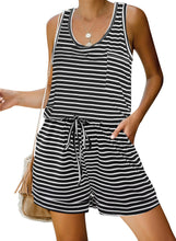 Load image into Gallery viewer, Maolijer Women&#39;s Casual Sleeveless Romper Elastic Waist Pockets Short Jumpsuit