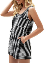 Load image into Gallery viewer, Maolijer Women&#39;s Casual Sleeveless Romper Elastic Waist Pockets Short Jumpsuit