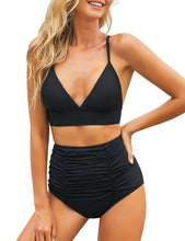 Load image into Gallery viewer, Maolijer Women&#39;s High Waist Swimsuit Bikini Tankini Bottom Shirred Swim Skirt