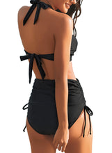 Load image into Gallery viewer, Maolijer Women&#39;s Halter Bikini Set High Waisted Side Tie Two Pieces Swimsuit