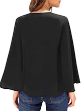 Load image into Gallery viewer, Maolijer Women&#39;s Casual Loose Shirt 3/4 Sleeve V Neck Loose Tie Front Blouses Top