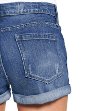Load image into Gallery viewer, Maolijer Women&#39;s Mid Waisted Stretch Shorts Folded Hem Frayed Distressed Jean Denim Shorts