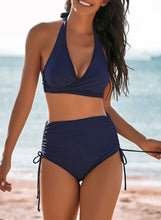 Load image into Gallery viewer, Maolijer Women&#39;s Halter Bikini Set High Waisted Side Tie Two Pieces Swimsuit