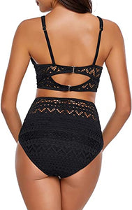 Maolijer Women's Halter Bikini Set High Waisted Side Tie Two Pieces Swimsuit