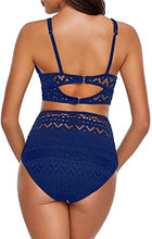 Load image into Gallery viewer, Maolijer Women&#39;s Halter Bikini Set High Waisted Side Tie Two Pieces Swimsuit