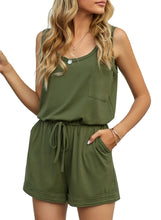 Load image into Gallery viewer, Maolijer Women&#39;s Casual Sleeveless Romper Elastic Waist Pockets Short Jumpsuit