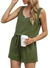 Load image into Gallery viewer, Maolijer Women&#39;s Casual Sleeveless Romper Elastic Waist Pockets Short Jumpsuit