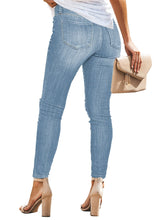 Load image into Gallery viewer, Maolijer Women&#39;s Mid Rise Ripped Distressed Denim Jeans Stretch Skinny Jeans with Hole