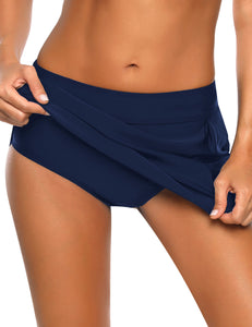 Maolijer Women's High Waist Swimsuit Bikini Tankini Bottom Shirred Swim Skirt