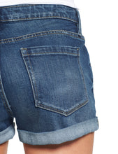 Load image into Gallery viewer, Maolijer Women&#39;s Mid Waisted Stretch Shorts Folded Hem Frayed Distressed Jean Denim Shorts